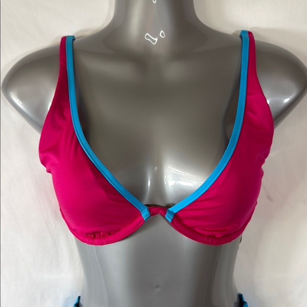 Victoria’s Secret Hot Pink Vibrant Blue UW Top High Waist Bikini Set SKU0924 - Picture 2 of 8